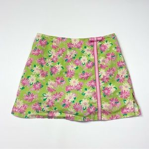 Women’s Lilly Pulitzer Floral & Rhino Print Mini Skirt W/Shorts Size 4